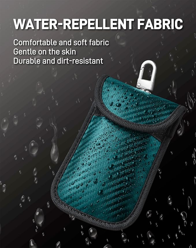 Upgraded Faraday Bag for Key Fob (2 Pack), Premium Faraday Key Fob Protector– Car RFID Signal Blocking, Car Security Protection, Anti-Theft Pouch, Anti-Hacking Case Blocker Green