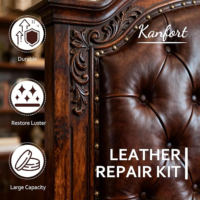 Leather & Furniture Repair Salve, Furniture Salve with Brush for Leather Wood, Leather Conditioner Help Prevent Cracking or Fading