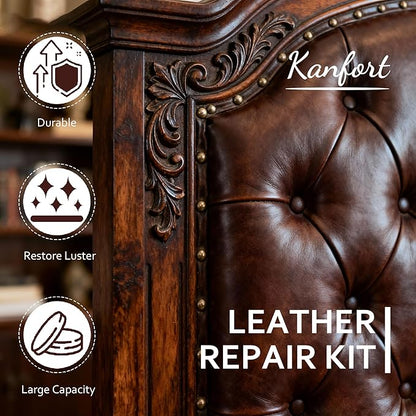 Leather & Furniture Repair Salve, Furniture Salve with Brush for Leather Wood, Leather Conditioner Help Prevent Cracking or Fading