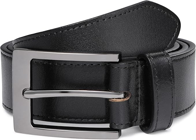 MILORDE Men's Genuine Leather Dress Belt, Handmade, 100% Cow Leather, Fashion & Classic Designs for Work Business and Casual