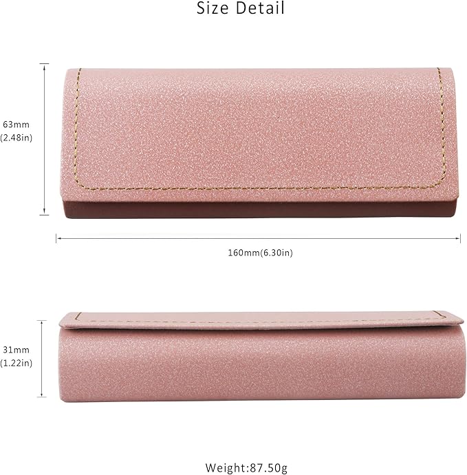 LifeArt Eyeglass Case Hard Shell, Portable Sunglass Case for Women and Men, fashionable PU Leather Eyeglass Case, Lightweight