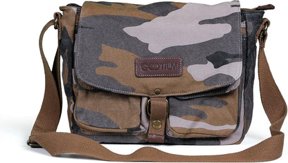 Gootium Canvas Messenger Bag - Vintage Crossbody Shoulder Bag Military Satchel