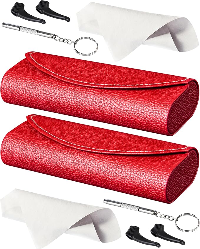 RayLove Ultimate Glasses Case Kit, Hard Shell Sunglasses and Eyeglass Case with Cleaning Cloth, Screwdriver, Ear Hooks
