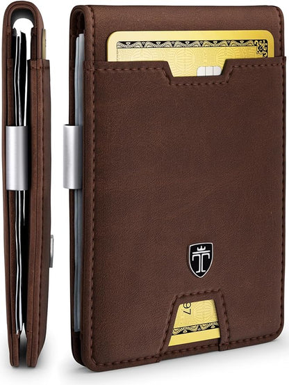 TRAVANDO Mens Wallet with Money Clip AUSTIN RFID Blocking Bifold Credit Card Holder for Men with Gift Box