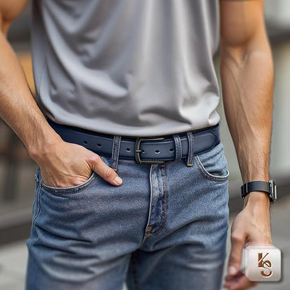KEMISANT Men Belt-Genuine Leather Belt for Men Dress Casual Golf Jeans 1 3/8"