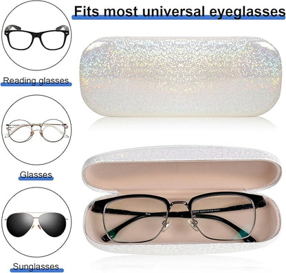 Joyberg Glasses Case, 2 Pack Eyeglass Case with Cleaning Cloth, Glasses Case Hard Shell Fits Most Glasses