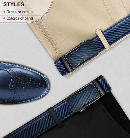 BULLIANT Mens Ratchet Belt,Leather Adjustable Slide Belt For Gift Mens Dress Casual 1 3/8",Size Adjustable