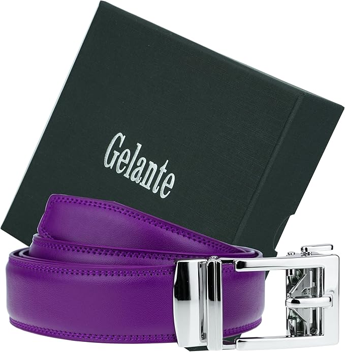 Gelante Ratchet Belt for Men, Mens Belts Leather 1.3'' Adjustable Trim to Fit Dress Belt