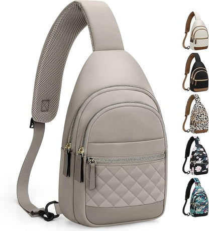 Capolo Sling Bag for Women Men Waterproof Crossbody Bags for Women Trendy Casual Fanny Pack with Convertible Shoulder Strap Chest Bag for Travel Hiking(Grey, Medium)