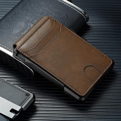 furid Smart Wallet For Men Slim: Rfid Minimalist Pop Up Wallets with Money Clip Metal Credit Card Holder - Gifts for Husband Father at Birthday Anniversary