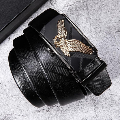Dubulle Designer Mens Belts, Sliding Automatic Buckle Ratchet Dress Belt TOP Genuine Leather Strap Gifts