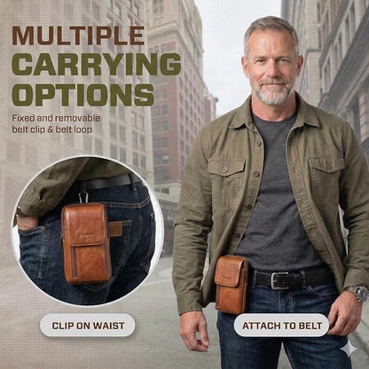 Hengwin Genuine Leather Crossbody Bag for Men/Women, Small Messenger Bag Cell Phone Purse Shoulder Holster Passport Pouch