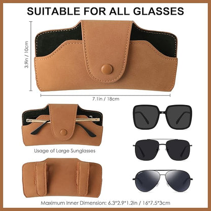 Car Sunglasses Holder for Car Visor Vegan Leather Auto Eyeglass Case with Clip Automotive Interior Visor Accessories