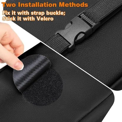 Witaxima Large Car Tissue Holder for 120 Standard Tissues, Premium PU Leather Tissue Holder in Car Backseat Rectangular, Napkin Holder for Car Fits for Kleenex Tissues Box Daily Use Black