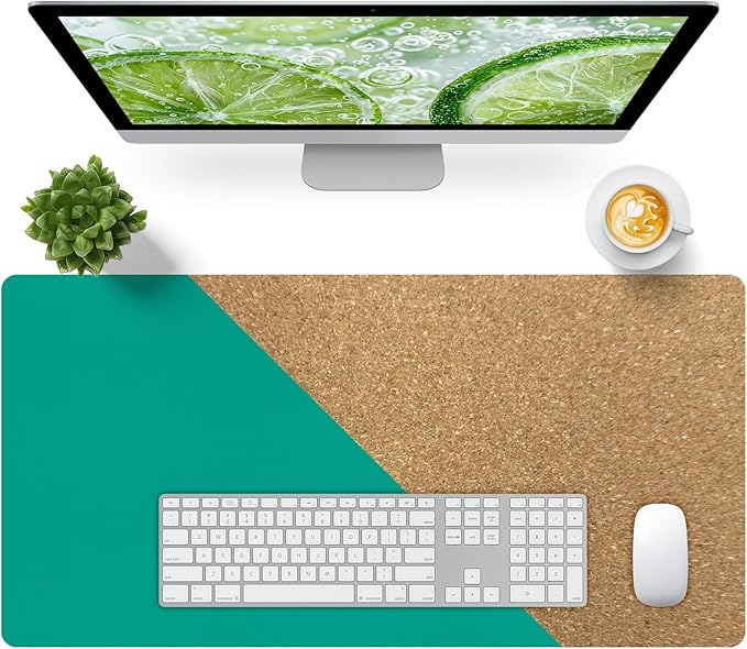 Bloss Green Desk Mat, Leather Desk Pad, Desk Matt for Desktop, Waterproof Desk Pad Mat, Computer Mat for Office Work/Home/Decor/Desk Protector/Cover(31.5 x 15.7 Inches)
