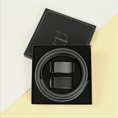2 Pack Ratchet Belt 1 3/8", Mens leather Dress Belt in Gift Set Size 28"-62" Adjustable waist Trim to Fit