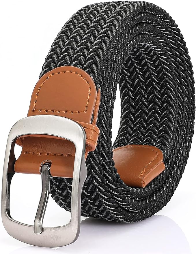XZQTIVE Braided Belt Stretch Belt for Men and Women Multicolored Woven Golf Belt Elastic Jean Belts
