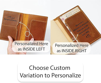 HIFA Leather Passport Holder, Handmade Passport Cover with Card and Ticket Slot - Genuine Leather, Elegant Design, Easy Access - Passport Case, Passport Wallet, Passport Holder