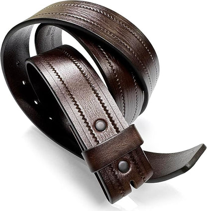 Western Floral Engraved Embossed Tooled Genuine Leather Belt Strap or Belt 1-1/2"(38mm) Wide, Multi-Style Options