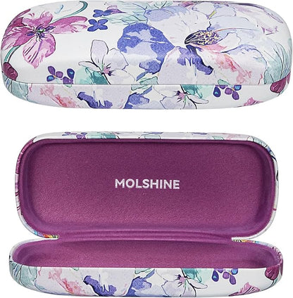 molshine Hard Shell Sunglasses Case, Classic Large Glasses Case for Women Men, Sunglass Eyeglasses