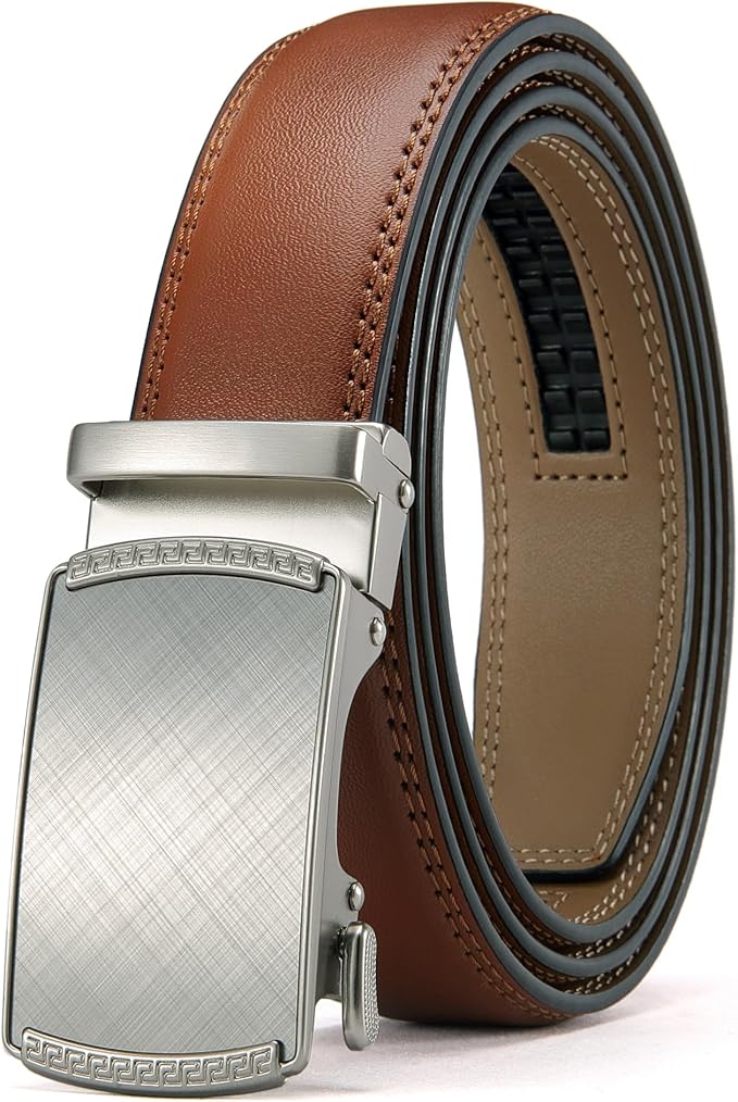 CHAOREN Mens Dress Belt - Mens Ratchet Belt Leather for Dress Pant - Micro Adjustable Belts Fit Everywhere