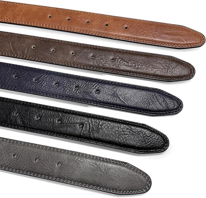 Men's Vegan Faux Leather Belt Classic Work Business Dress Belt 1-3/8"(35mm) wide