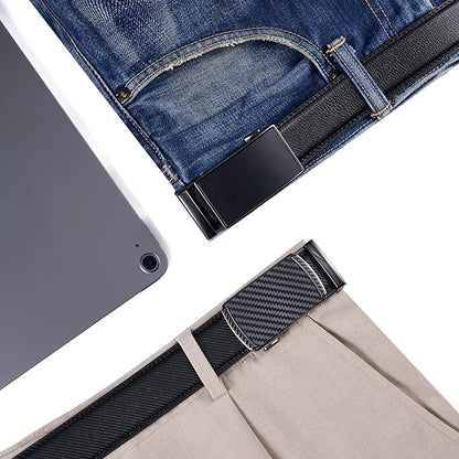 28"-68" Men's Leather Ratchet Dress Belt Big And Tall With Automatic Buckle