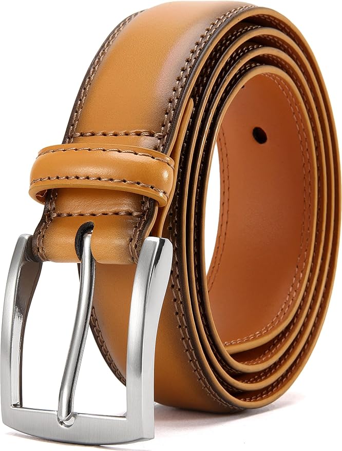 DOOPAI Mens Dress Belt - Genuine Leather Dress Belts For Men,Casual Suit Jeans Belt-Single Prong Buckle black belt