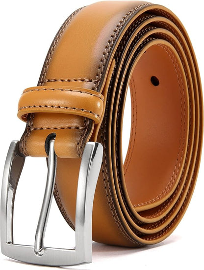 DOOPAI Mens Dress Belt - Genuine Leather Dress Belts For Men,Casual Suit Jeans Belt-Single Prong Buckle black belt