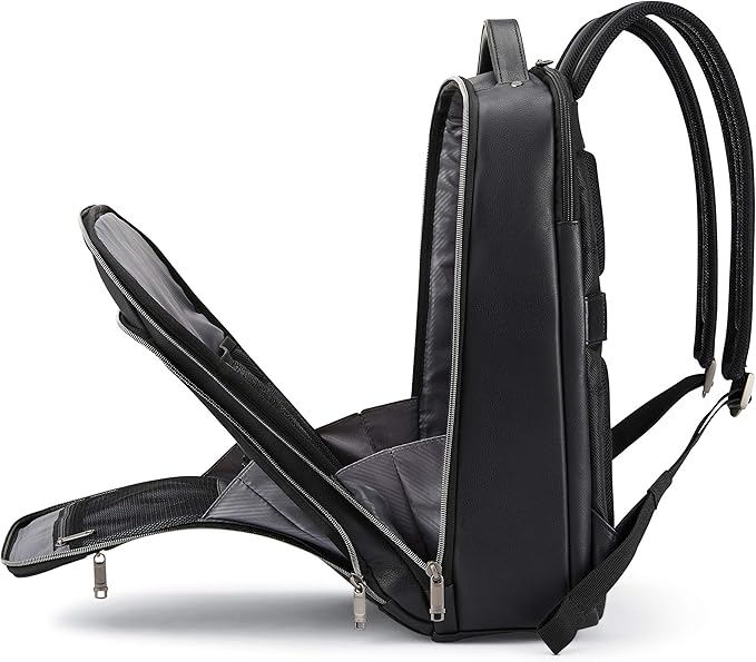 Samsonite Classic Leather Backpack, Black, One Size