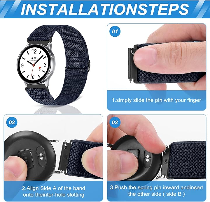 Compatible with 16mm 18mm 19mm 20mm 22mm 24mm Watch Bands Quick Release Replacement Wristband,Adjustable Stretchy Nylon Solo Loop Straps Fabric Braided Sport Elastic Bands for Men Women