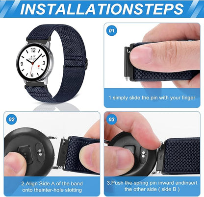 Compatible with 16mm 18mm 19mm 20mm 22mm 24mm Watch Bands Quick Release Replacement Wristband,Adjustable Stretchy Nylon Solo Loop Straps Fabric Braided Sport Elastic Bands for Men Women