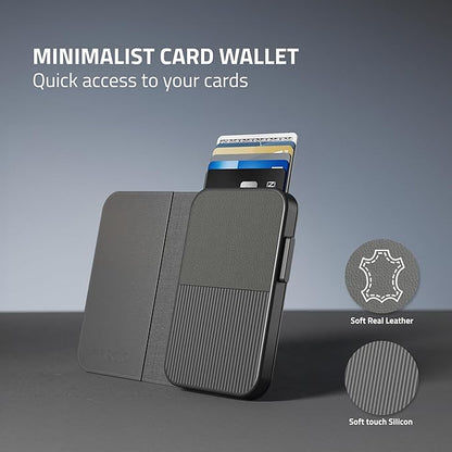 Fidelo Slim Wallet for Men – RFID Blocking Minimalist Credit Card Holder with Sliding Pop-Up Design - Push Button Men's Wallets - Front Pocket Wallet