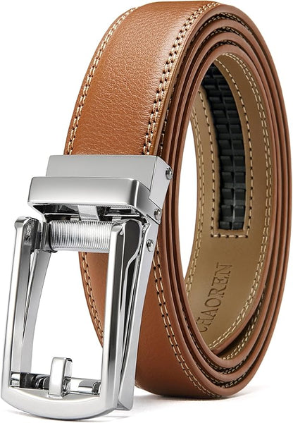 CHAOREN Mens Dress Belt - Ratchet Belt Leather 1 1/4" Comfort Click - Perfect Companion to Mens Dress Shoes