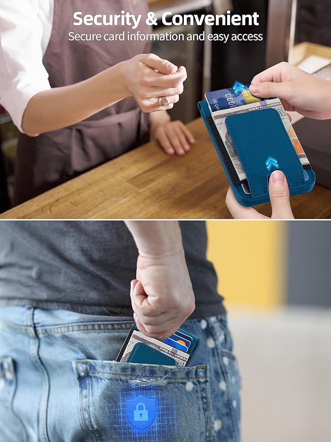 TopMade for MagSafe Wallet with Money Clip, Works with Apple Find My, Magnetic Wallet for iPhone 17/16/15/14/13/12 Series, for iPhone Wallet Stand with Finder Tracker, Dark Blue