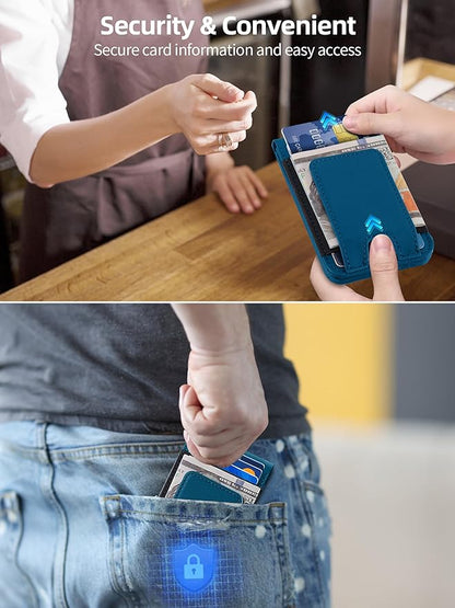 TopMade for MagSafe Wallet with Money Clip, Works with Apple Find My, Magnetic Wallet for iPhone 17/16/15/14/13/12 Series, for iPhone Wallet Stand with Finder Tracker, Dark Blue