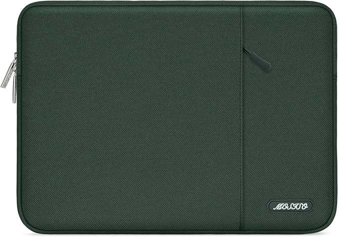 MOSISO Laptop Case 14 inch, 14 inch Laptop Sleeve Compatible with HP Lenovo Dell ASUS Acer, HP Stream, Dell Latitude, Lenovo IdeaPad, Polyester Vertical Computer Sleeve Bag with Pocket, Midnight Green