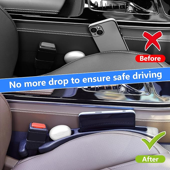 【Compatible with BMW 3 5 Series】 Seat Gap Filler,No Drop Seat Guard Compatible with BMW 3 5 i5 Series,Drop Seat Guards for Cars(2Pcs),Emergency Keychain Car Escape Tool(2Pcs)
