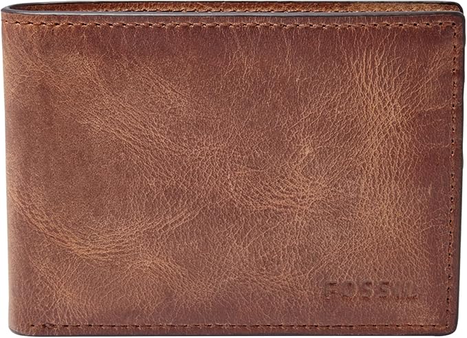 Fossil Men's Leather Slim Minimalist Bifold Front Pocket Wallet for Men