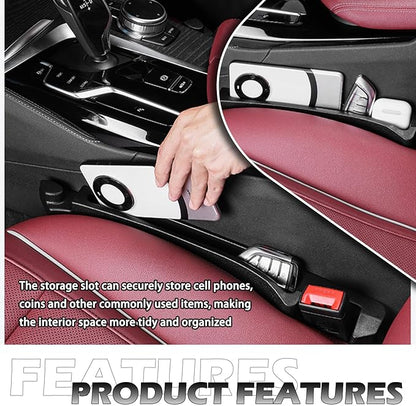 2PCS Upgraded Car Seat Gap Filler Organizer,Versatile Car Gap Filler Organizer with Hooks & Storage Slots Design,Soft Cars Seat Gaps Fillers Strip Cars Accessories Interior
