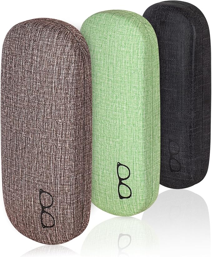 RayLove 3-Pack Hard Shell Eyeglasses Case Large Reading Glasses Hard Case