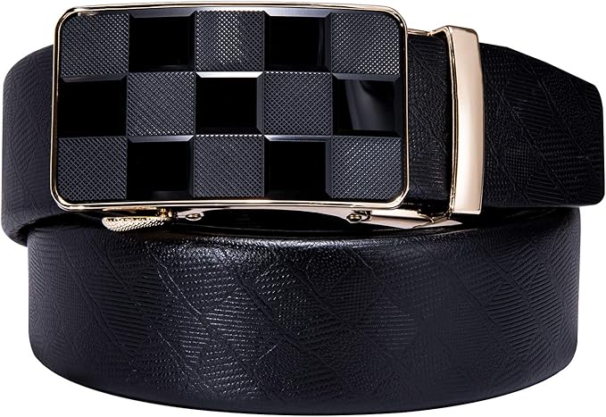 Dubulle Designer Mens Belts, Sliding Automatic Buckle Ratchet Dress Belt TOP Genuine Leather Strap Gifts