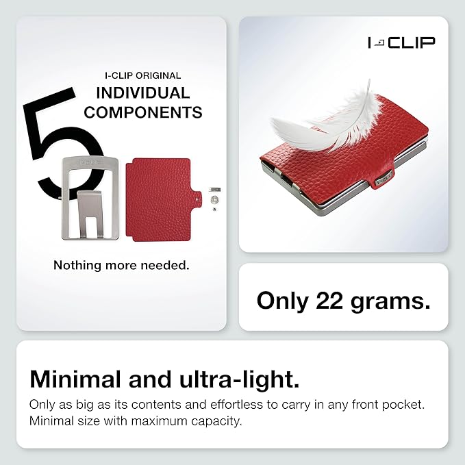 I-CLIP, Premium Men's Leather Wallet, Versatile Changeable Money clip, Secure Card Holder, Compact Men's Wallet Minimalist, Sleek Slim Design, Perfect Money Clip Wallet for Men