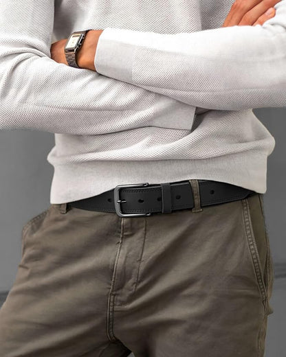 CHAOREN Mens Belts Leather - 35mm Genuine Leather Belt for Jeans - Men Gift for Casual Dress