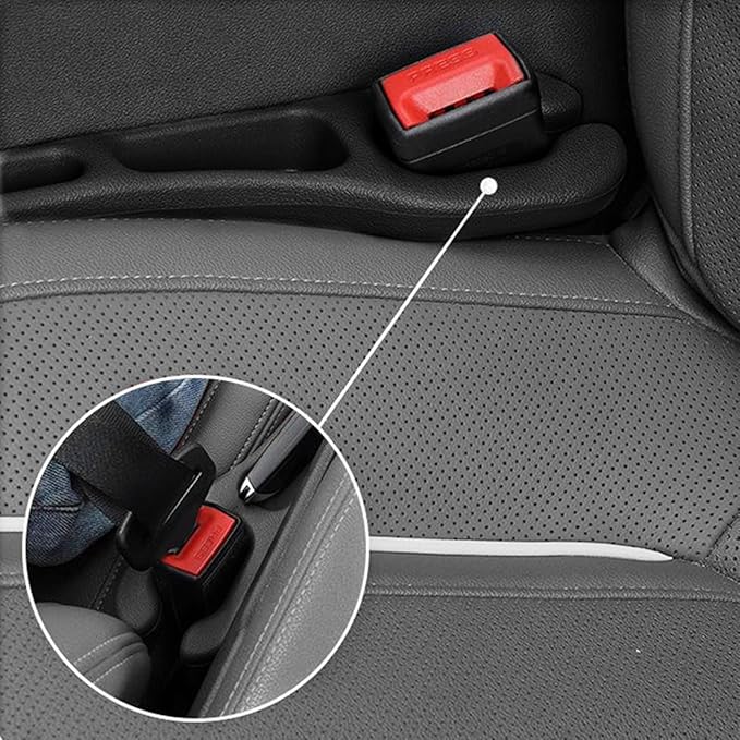 2 Pack No Drop Car Seat Gap Filler Guard, Stopper/Catcher to Fill the Gap between Seat and Console Black Car Crevice Inbetween Blocker Plug Space Pad X01