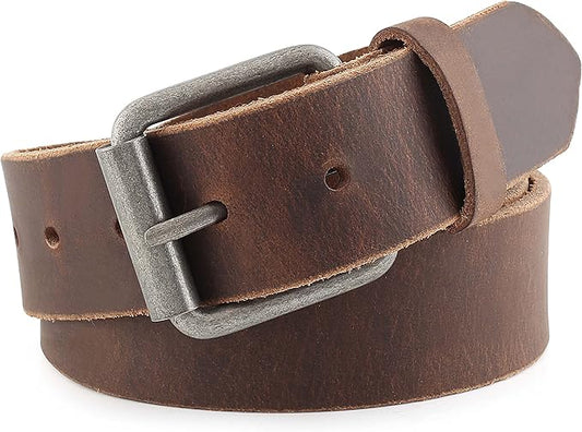 Men's Casual Full Grain Classic Leather Dress Belt For Jeans,1.5" Wide, USA