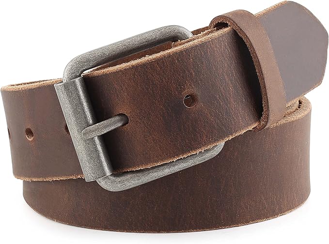 Men's Casual Full Grain Classic Leather Dress Belt For Jeans,1.5" Wide, USA