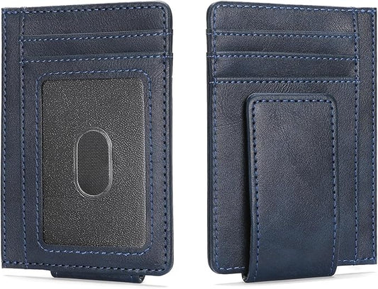 Magnetic Closure Slim Wallet for Men Leather RFID Blocking Minimalist Front Pocket Money Clip Wallet Credit Card Holder