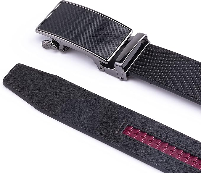 Fabio Valenti Mens Belt,Ratchet Belt Dress with 1 3/8" Genuine Leather with Easier Adjustable Buckle, Trim to Fit