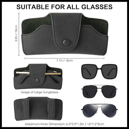 Car Sunglasses Holder for Car Visor Vegan Leather Auto Eyeglass Case with Clip Automotive Interior Visor Accessories